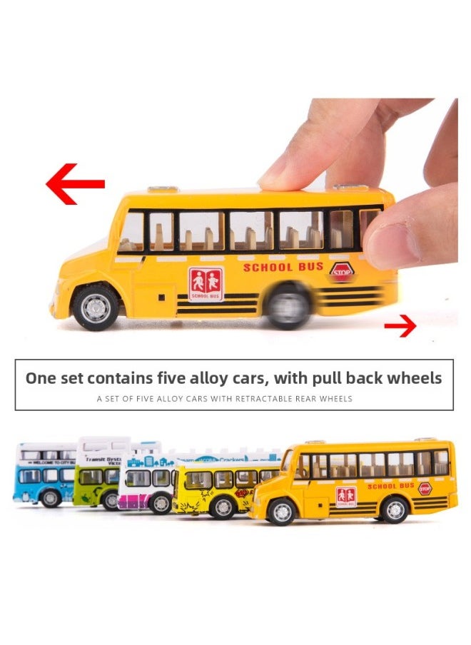 Generic - Bar-mounted Meiba Simulation Mini City Bus Children's School Bus Alloy Toy Car Model Wholesale-Color:No School Bus-Paragraph B - Image 1
