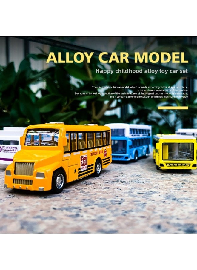 Generic - Bar-mounted Meiba Simulation Mini City Bus Children's School Bus Alloy Toy Car Model Wholesale-Color:No School Bus-Paragraph B - Image 1