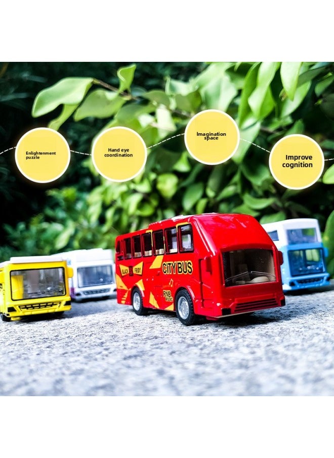 Generic - Bar-mounted Meiba Simulation Mini City Bus Children's School Bus Alloy Toy Car Model Wholesale-Color:No School Bus-Paragraph B - Image 1