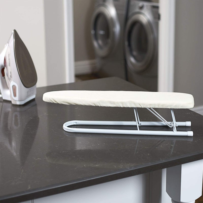 Household Essentials Basic Sleeve Mini Ironing Board | Natural Cover and White Finish | 4.5" x 20" Ironing Surface - Image 3