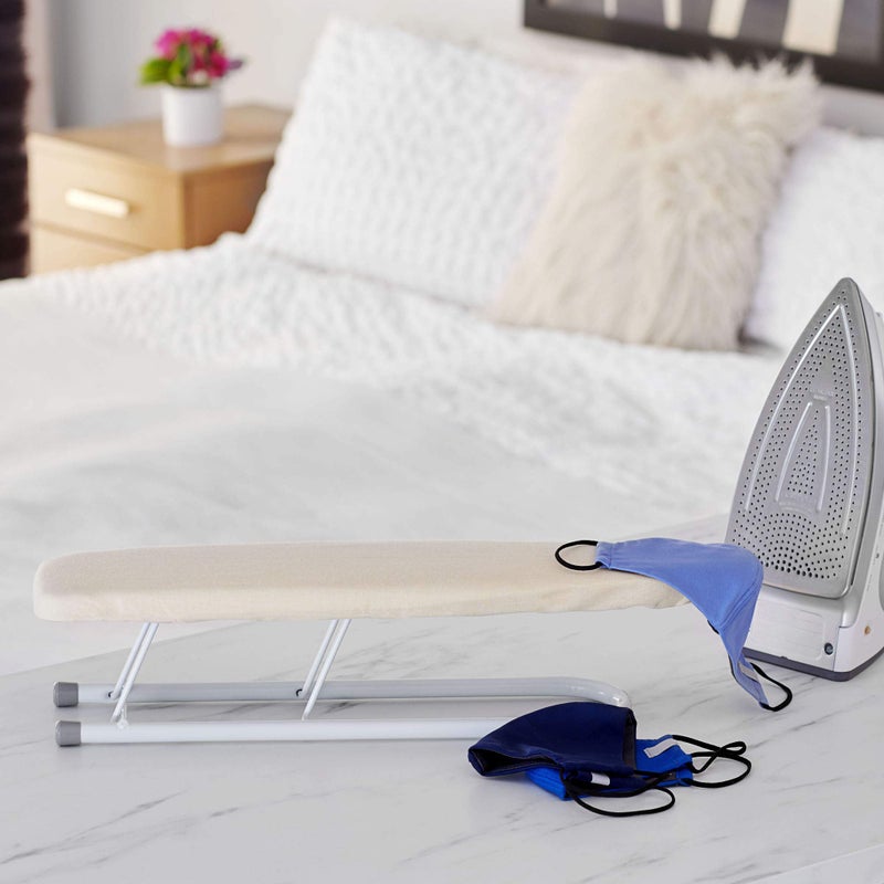 Household Essentials Basic Sleeve Mini Ironing Board | Natural Cover and White Finish | 4.5" x 20" Ironing Surface - Image 4