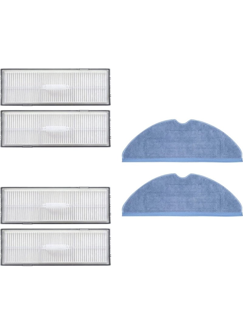 robotyedek Roborock S7 White Compatible Spare Hepa Filter and Mop-6 Pieces 