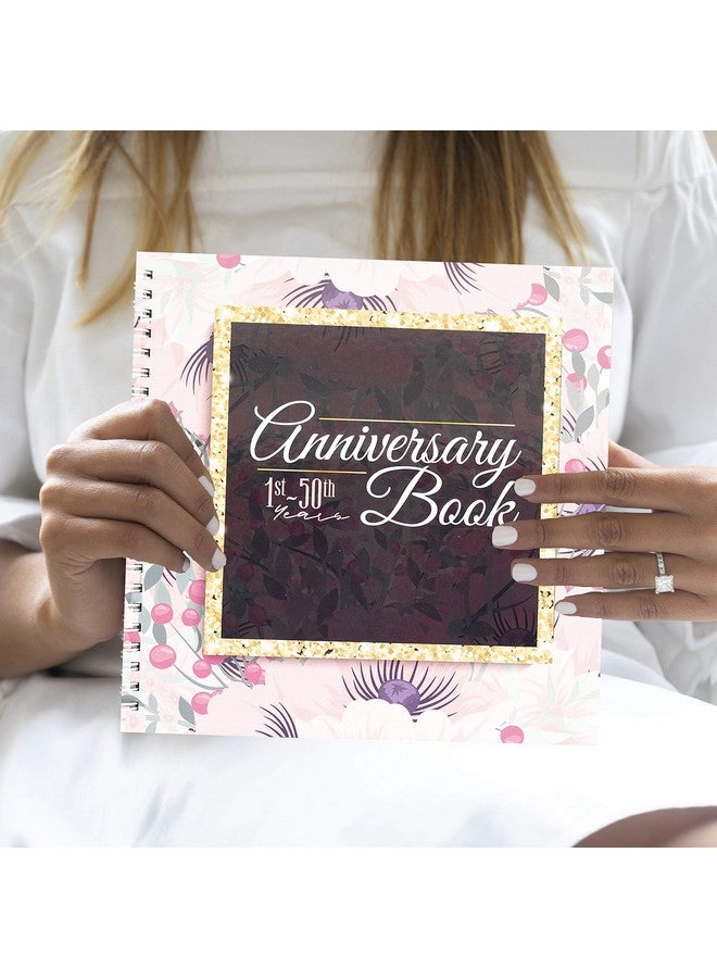 أنكونديشينال روزي كتاب الذكرى السنوية - ألبوم ذكريات الزفاف ذو الغلاف المقوى لتوثيق ذكرى الزواج من السنة الأولى إلى الخمسين - كتاب ذكريات الذكرى السنوية - كتاب ذكرى سنوية للزوجين باللون الوردي - Image 3