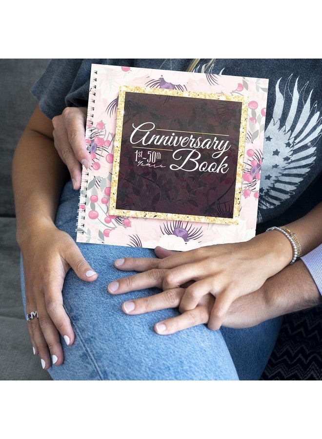 أنكونديشينال روزي كتاب الذكرى السنوية - ألبوم ذكريات الزفاف ذو الغلاف المقوى لتوثيق ذكرى الزواج من السنة الأولى إلى الخمسين - كتاب ذكريات الذكرى السنوية - كتاب ذكرى سنوية للزوجين باللون الوردي - Image 5