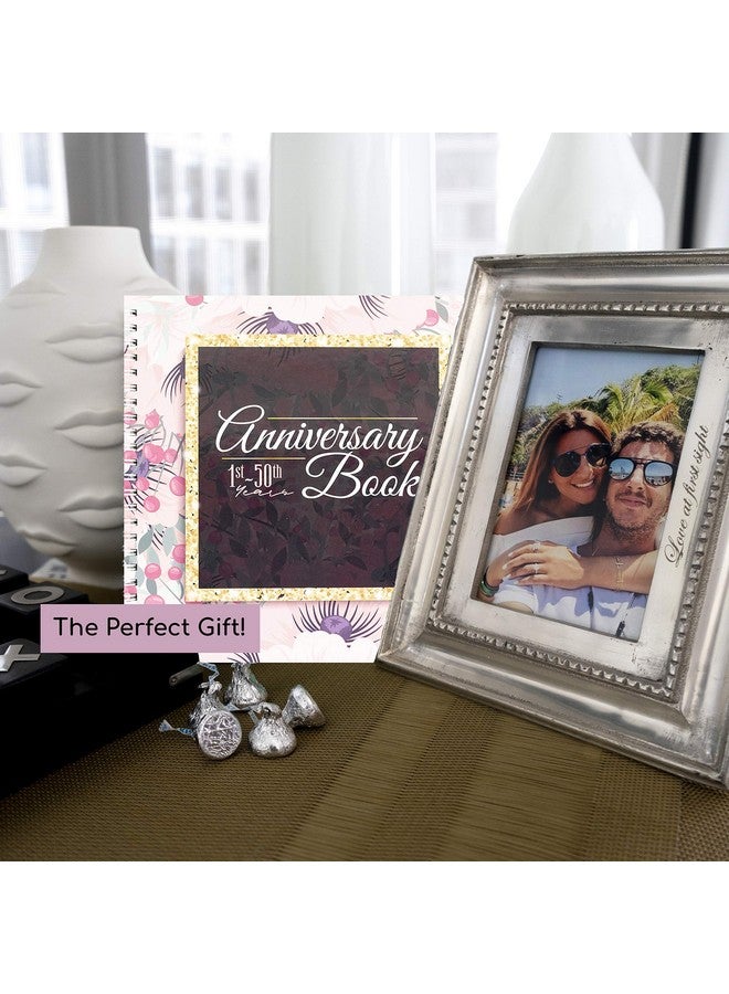 أنكونديشينال روزي كتاب الذكرى السنوية - ألبوم ذكريات الزفاف ذو الغلاف المقوى لتوثيق ذكرى الزواج من السنة الأولى إلى الخمسين - كتاب ذكريات الذكرى السنوية - كتاب ذكرى سنوية للزوجين باللون الوردي - Image 4