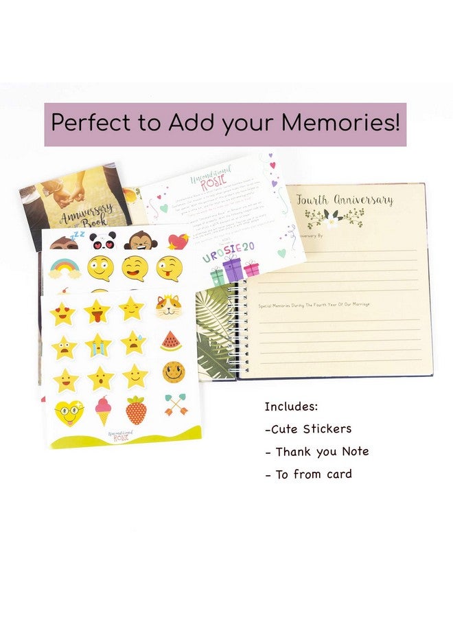 أنكونديشينال روزي كتاب الذكرى السنوية - ألبوم ذكريات الزفاف ذو الغلاف المقوى لتوثيق ذكرى الزواج من السنة الأولى إلى الخمسين - كتاب ذكريات الذكرى السنوية - كتاب ذكرى سنوية للزوجين باللون الوردي - Image 2