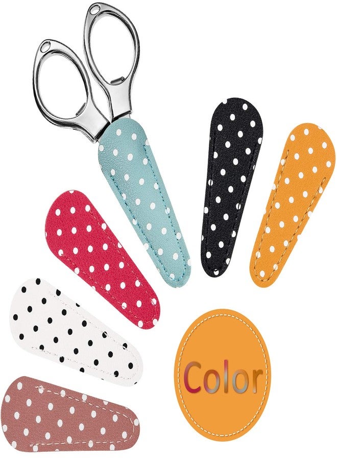 Mudder 6 Pieces Embroidery Scissors Sheath Polka Dot Scissors Protective Cover Leather Sheath for Embroidery Sewing Quilting Crafts - Image 3