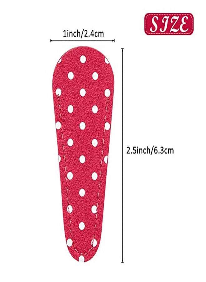Mudder 6 Pieces Embroidery Scissors Sheath Polka Dot Scissors Protective Cover Leather Sheath for Embroidery Sewing Quilting Crafts - Image 2