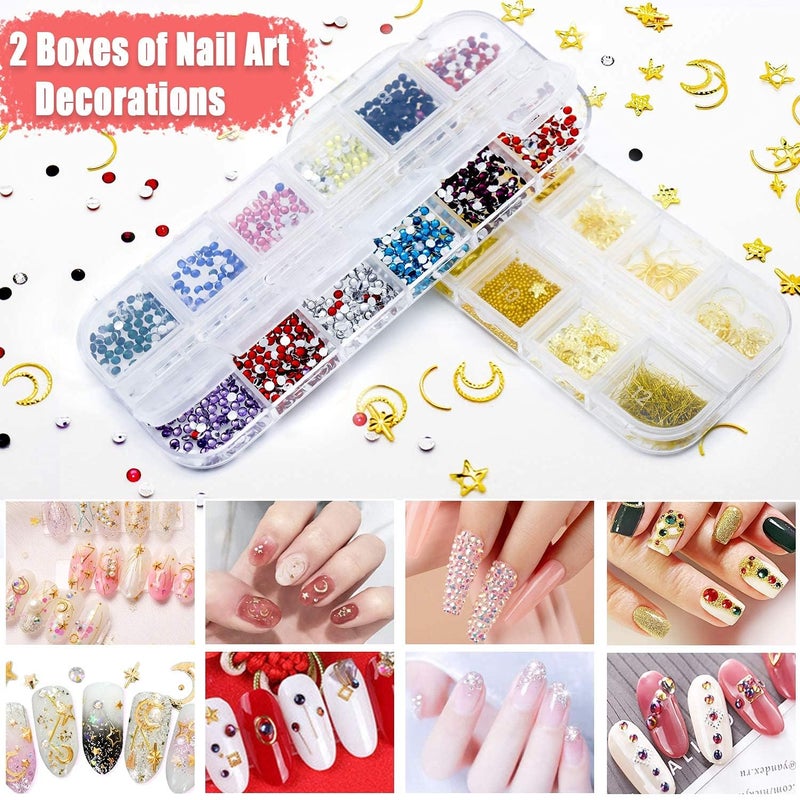 INOG Nail Art Stamping Kit 3D Nail Art Tools with Pen Brush Painting Polish Design Kit Nail Art Stickers Nail Foil Tape Strips and Nails Art Rhinestones - Image 4