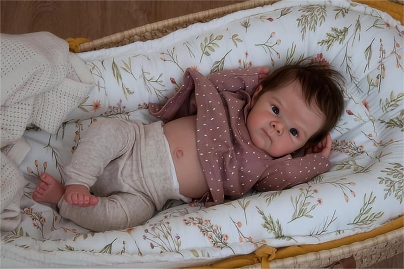 Zero Pam Realistic Silicone Baby Doll, 18 Inch Reborn Baby Dolls Silicone Full Body, Lifelike Babys Doll Girl, Anatomically Correct Newborn Girl, Real Life Reborn Dolls for Girls - Image 5