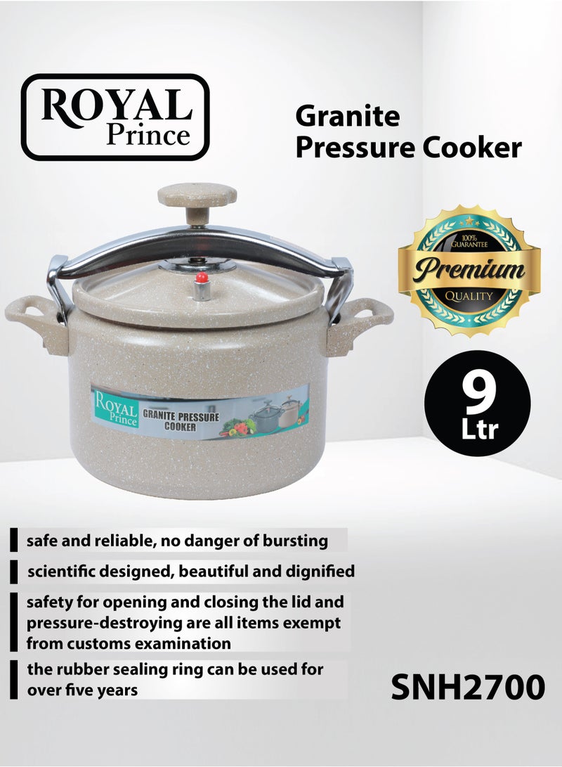 الأمير الملكي طنجرة ضغط جرانيت 9 لتر لون بيج SNH2700 - Image 2