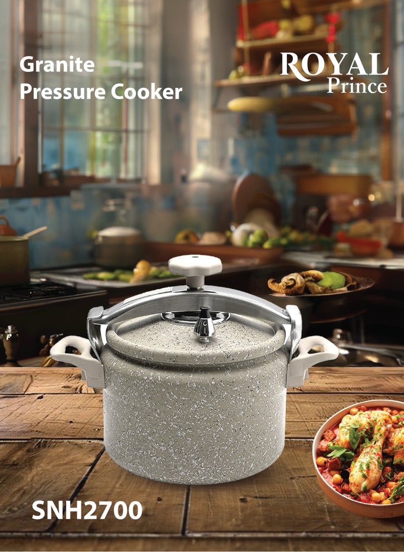 الأمير الملكي طنجرة ضغط جرانيت 9 لتر لون بيج SNH2700 - Image 3