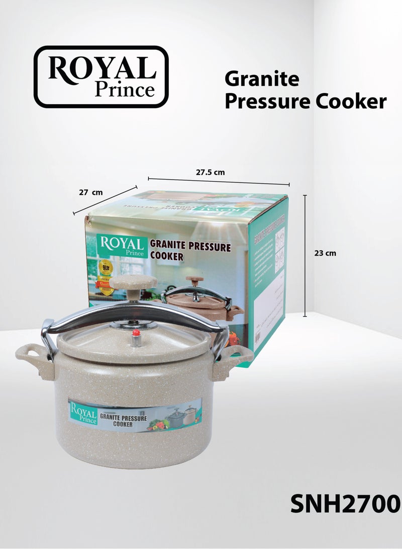 الأمير الملكي طنجرة ضغط جرانيت 9 لتر لون بيج SNH2700 - Image 4