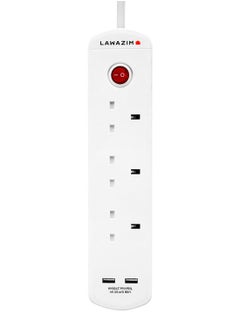 LAWAZIM heavy duty 3 Way Extension Cable with on/off buttons & 2 USB Port | 3 Meters | 2990W  - Image 2
