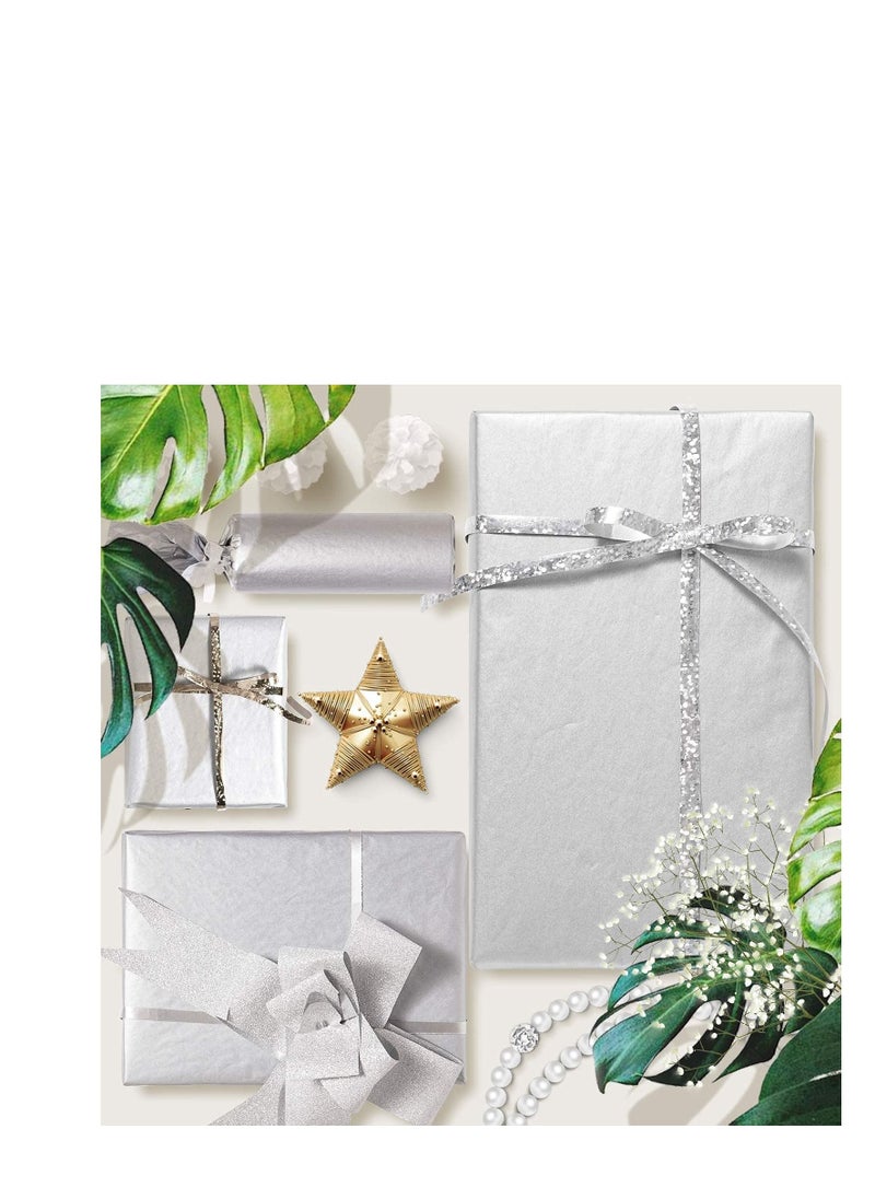 MARKQ - Silver Gift Wrapping Tissue Paper Sheets for DIY Crafts, Gift Bags, Holidays, Birthdays, 50 x 75 cm (20 Sheets) - Image 1