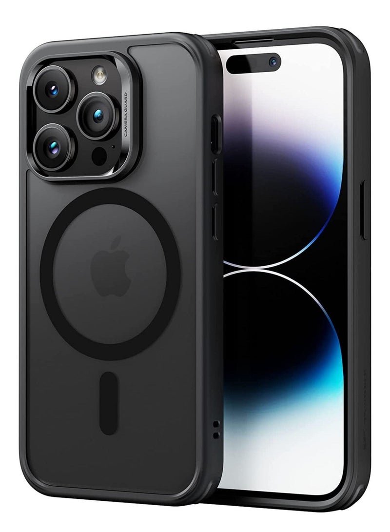 MUNTAQI iPhone 14 Pro Max Case, MagSafe Phone Case Supports Magnetic Wireless Charging, Shockproof Military-Grade Protection, Scratch-Resistant Back, Classic Hybrid Cover for iPhone 14 Pro Max, Black - Image 1