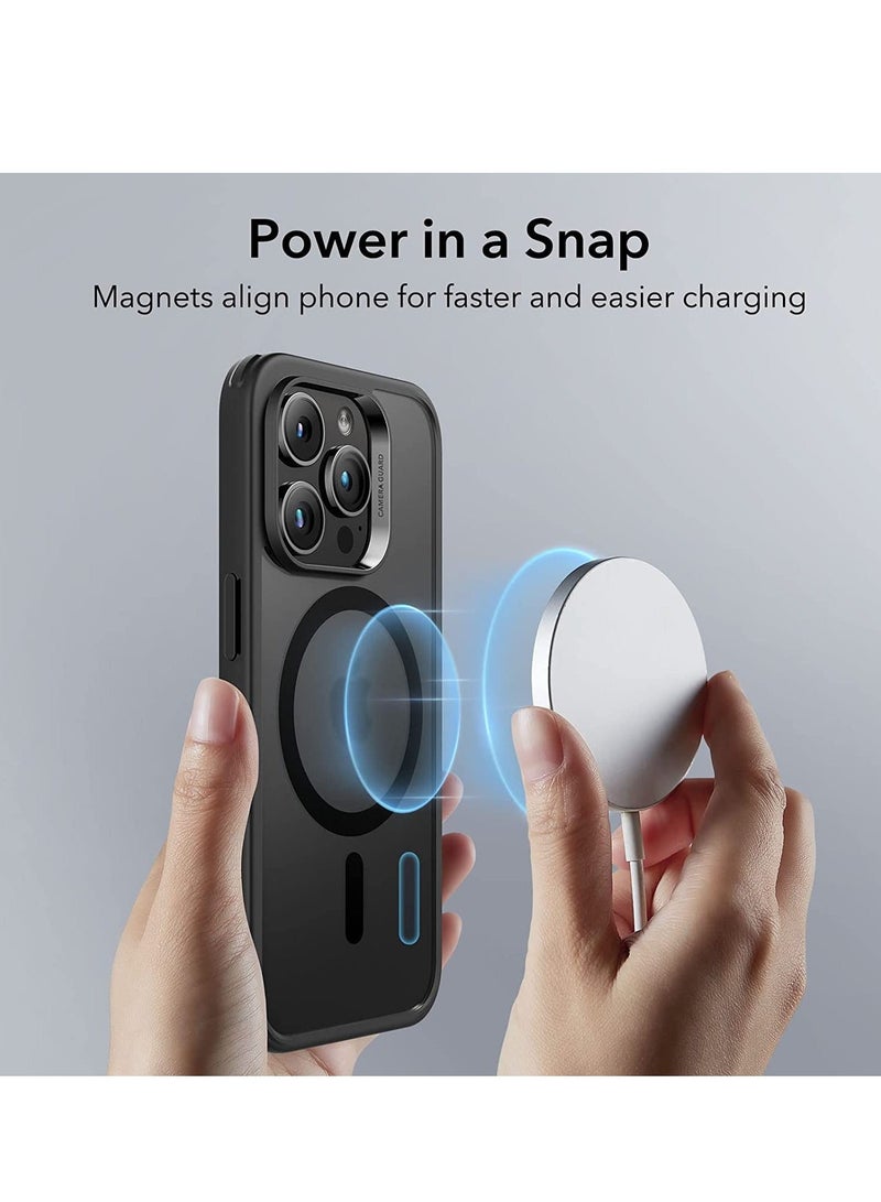 MUNTAQI iPhone 14 Pro Max Case, MagSafe Phone Case Supports Magnetic Wireless Charging, Shockproof Military-Grade Protection, Scratch-Resistant Back, Classic Hybrid Cover for iPhone 14 Pro Max, Black - Image 3