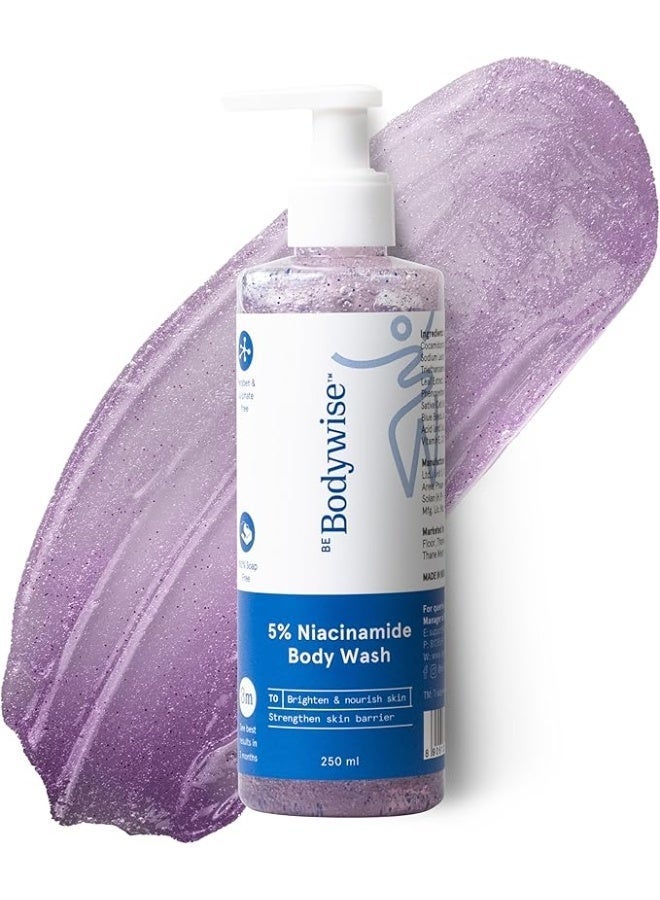 Be Bodywise 5% Niacinamide Body Wash | Body Wash for Oily Skin, Uneven Skin Tone & Body Acne | With Oat Extract & Aloe Vera | 250ml - Image 3