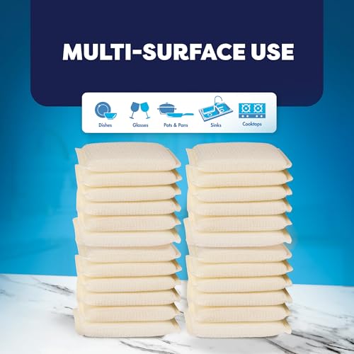 SCRUBIT 24 Pack Scrub Sponges Kitchen by SCRUBIT, Multi-Purpose Scouring Pads, Non-Scratch Cleaning Sponges for Dishes, Pots & Non-Stick Cookware - Long Lasting Dish Scrubbers for Kitchen, Bathroom & More - Image 3