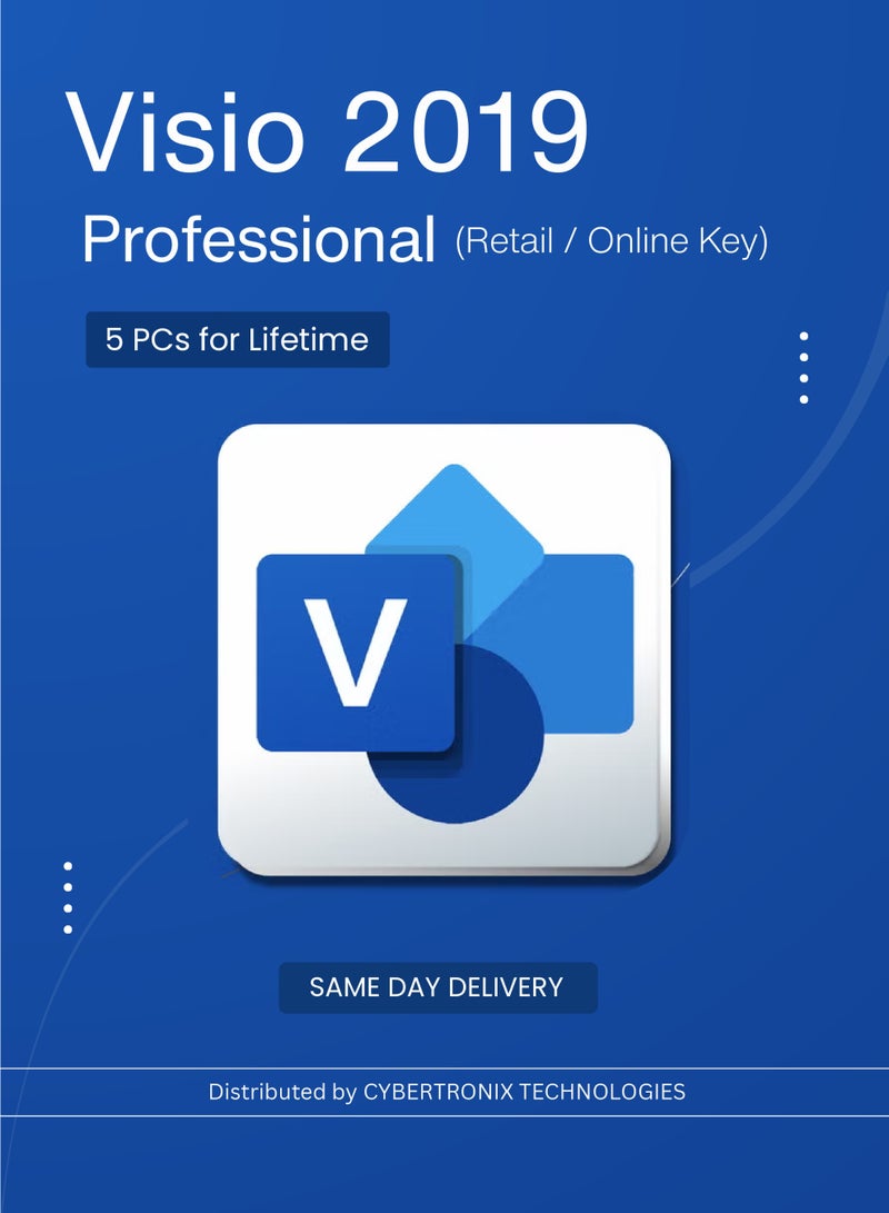 Office Visio 2019 Professional (Retail / Online Key) | 5 PCs for lifetime | Digital License | SAME DAY DELIVERY