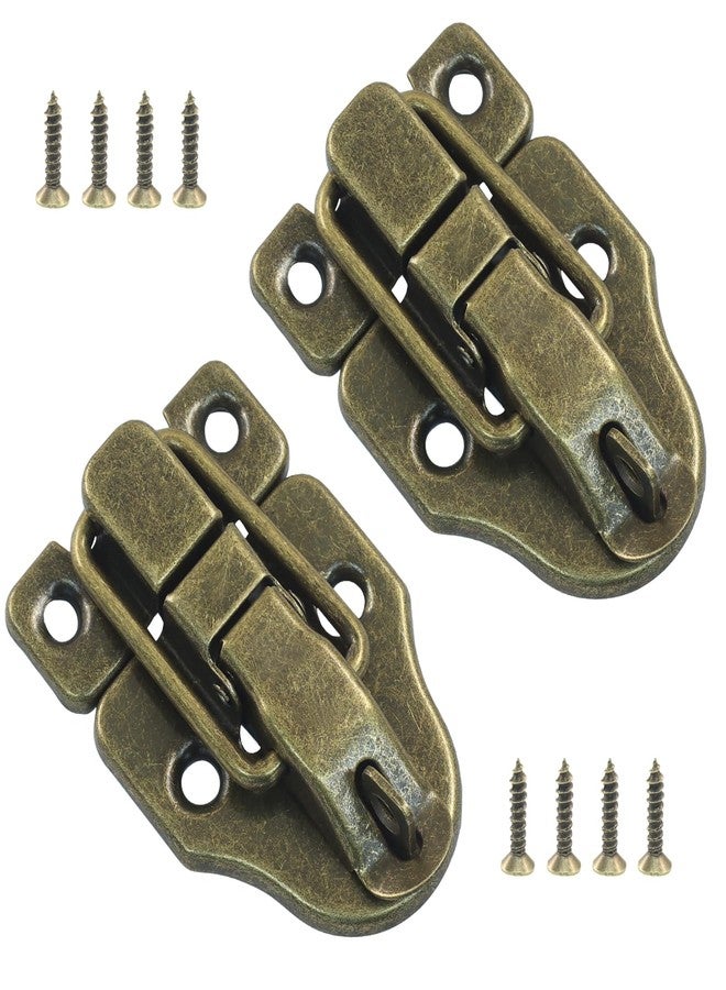 Rierdge 2 Pack Metal Toggle Latch - Duckbilled Hasp Catch with Padlock Hole for Jewelry Box, Cabinet, Toolbox, Case & DIY Crafts(Bronze) - Image 1