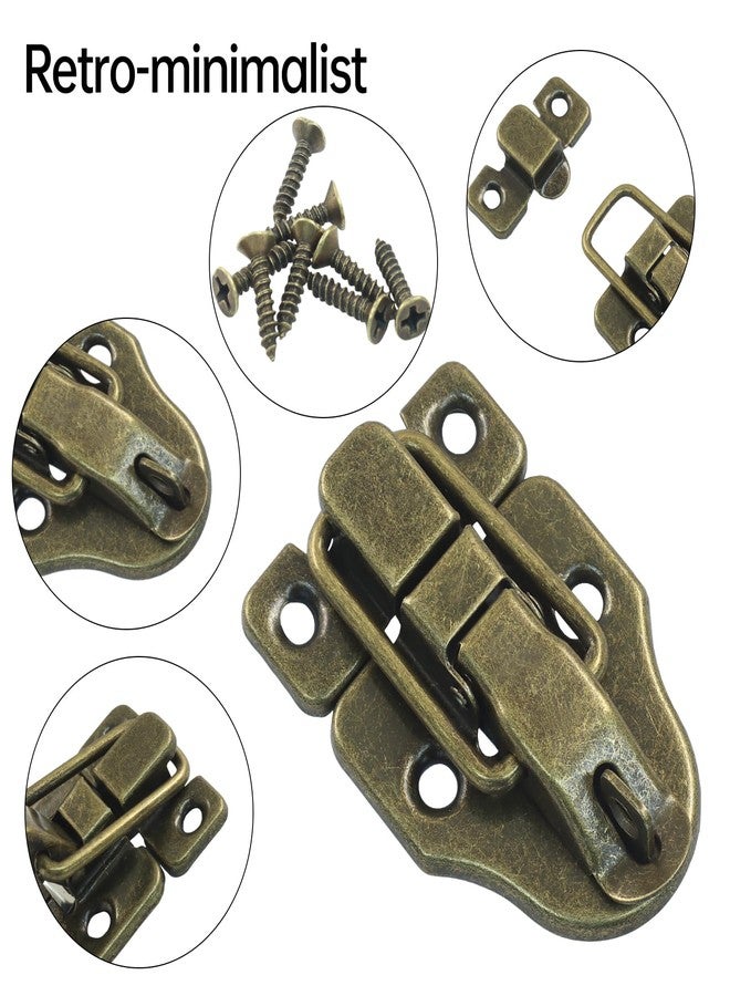 Rierdge 2 Pack Metal Toggle Latch - Duckbilled Hasp Catch with Padlock Hole for Jewelry Box, Cabinet, Toolbox, Case & DIY Crafts(Bronze) - Image 4