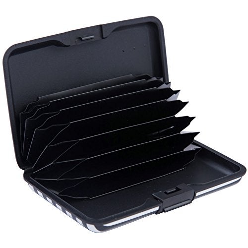 ELFISH Mini RFID Aluminum Wallet Credit Cards Holder Business Card Case Metal ID Case for Men Women (Crane) - Image 2