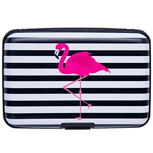 ELFISH Mini RFID Aluminum Wallet Credit Cards Holder Business Card Case Metal ID Case for Men Women (Crane) - Image 1