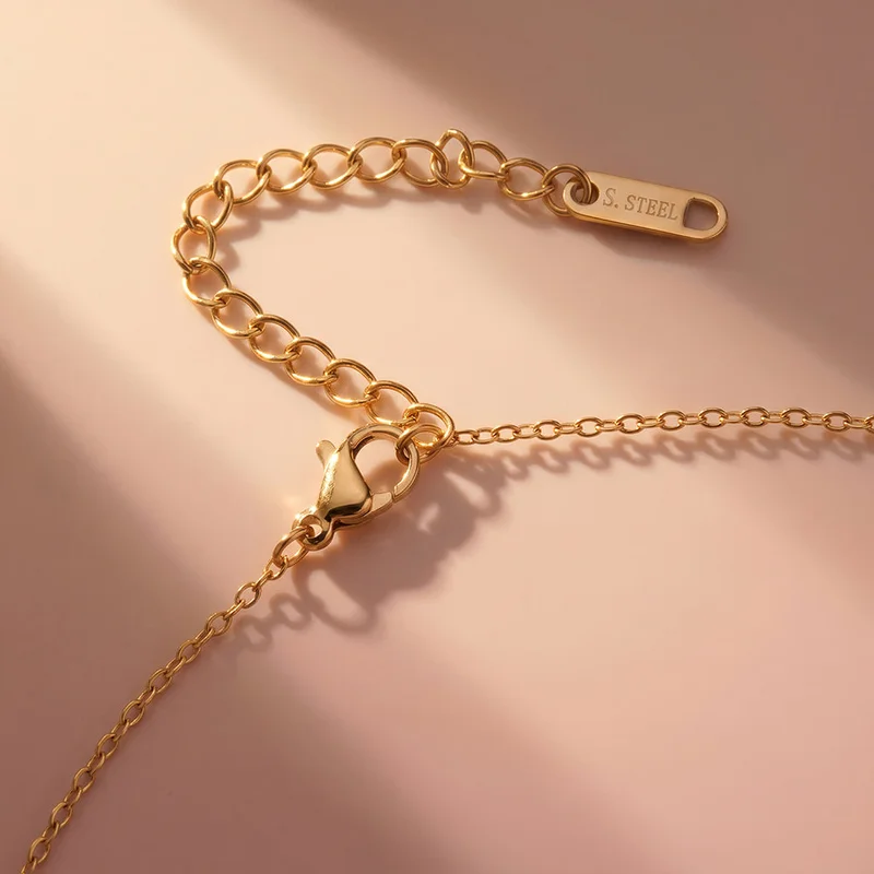 Palmonas  18K Gold Tone Plated Trio Spark Accent Pendant Necklace For Women - Waterproof & Anti-Tarnish for Women | Best Price UAE