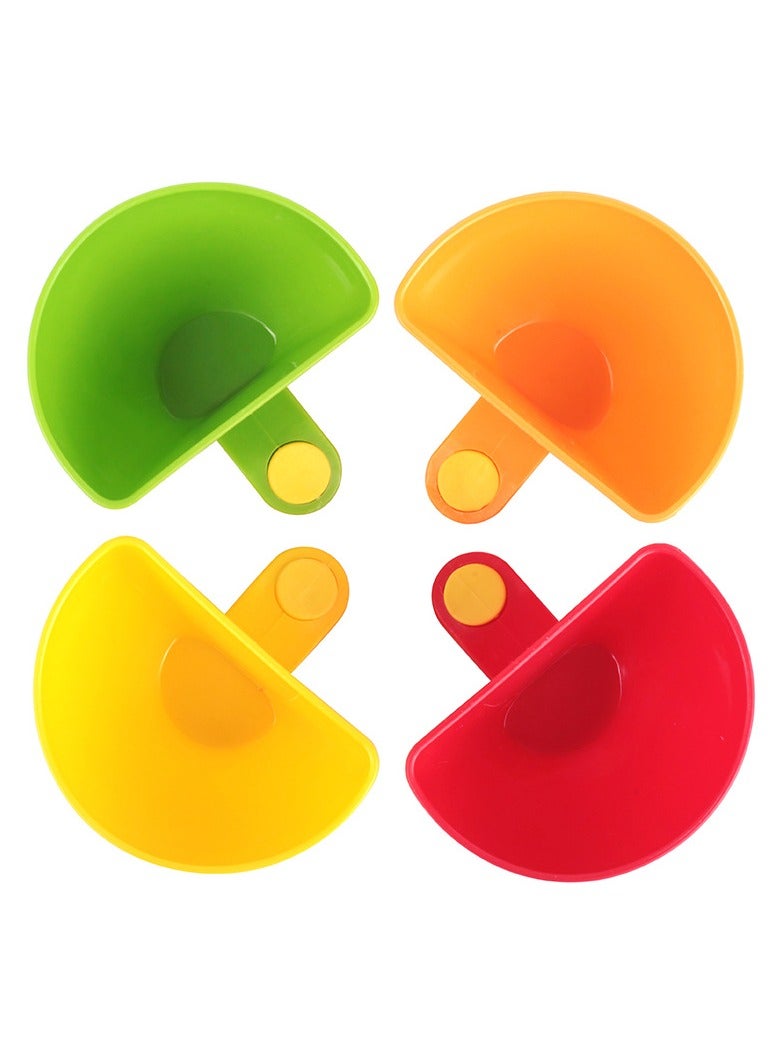 4-piece potato chip dipping set - children's snack time cup, used for dipping sauce, parties, picnics, easy cleaning - colored clip on dipping bowl, used for controlling portion size, food separation, and dining out  - Image 3
