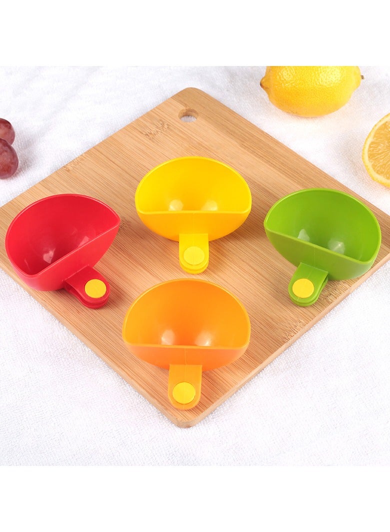 4-piece potato chip dipping set - children's snack time cup, used for dipping sauce, parties, picnics, easy cleaning - colored clip on dipping bowl, used for controlling portion size, food separation, and dining out  - Image 4