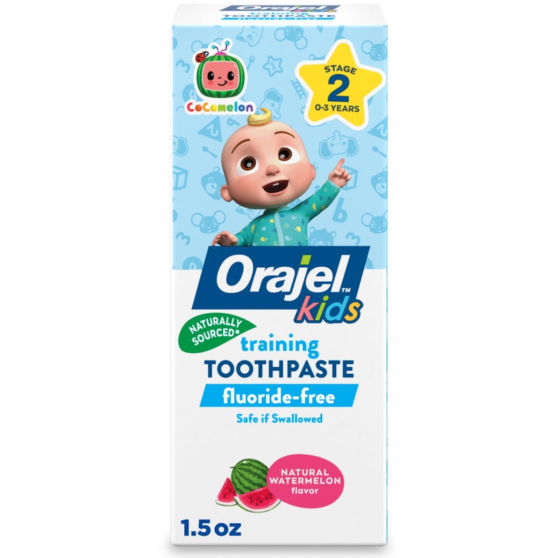 Orajel Kids CoComelon Training Toothpaste Fluoride-Free; #1 Pediatrician Recommended Fluoride-Free Toothpaste*, 1.5oz Tube - Image 1