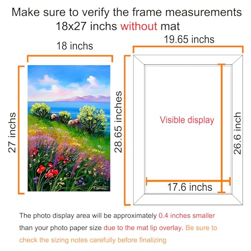 BESCRCL 18x27 Picture Frame Brown, Poster Frames Wall Hanging, Display Pictures 18 x 27 without Mat, 1 Pack - Image 2