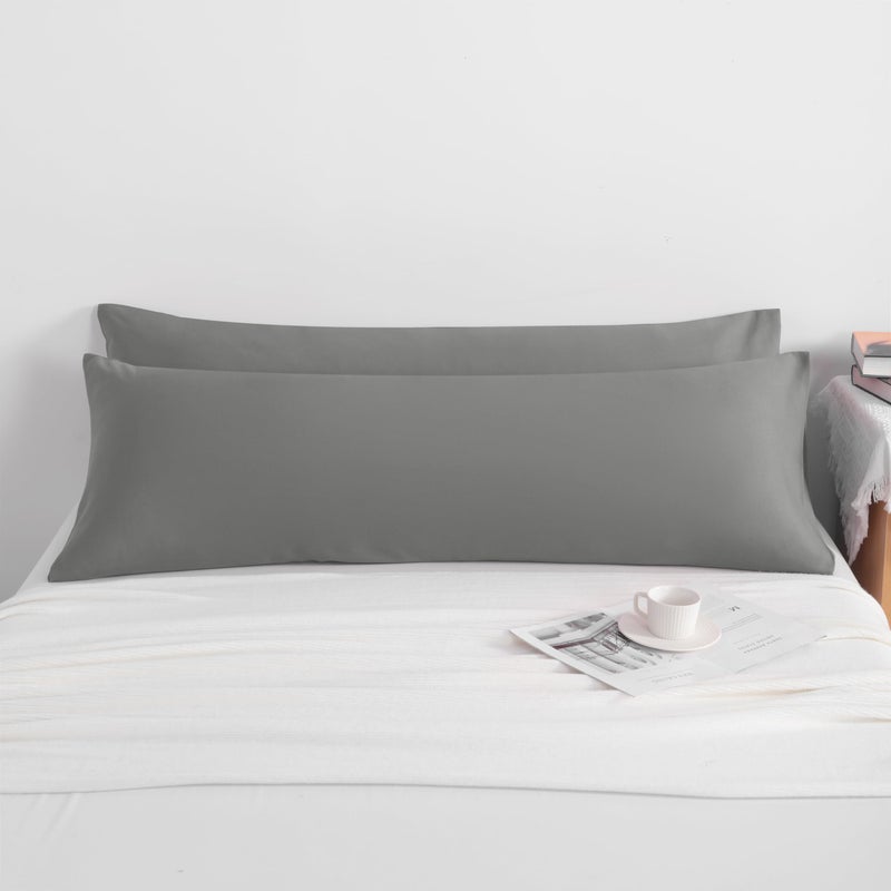 NTBAY 2-Piece Body Pillowcase Set, 20x54 inches, Smoke Grey, Microfiber, Wrinkle-Free, Fade-Resistant, Envelope Closure - Image 4