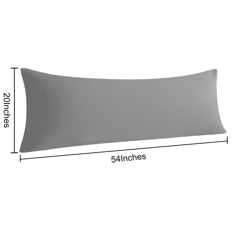 NTBAY 2-Piece Body Pillowcase Set, 20x54 inches, Smoke Grey, Microfiber, Wrinkle-Free, Fade-Resistant, Envelope Closure - Image 5