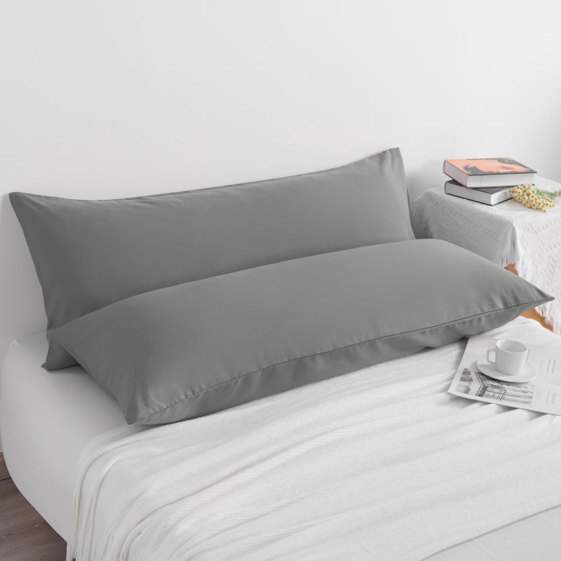 NTBAY 2-Piece Body Pillowcase Set, 20x54 inches, Smoke Grey, Microfiber, Wrinkle-Free, Fade-Resistant, Envelope Closure - Image 2