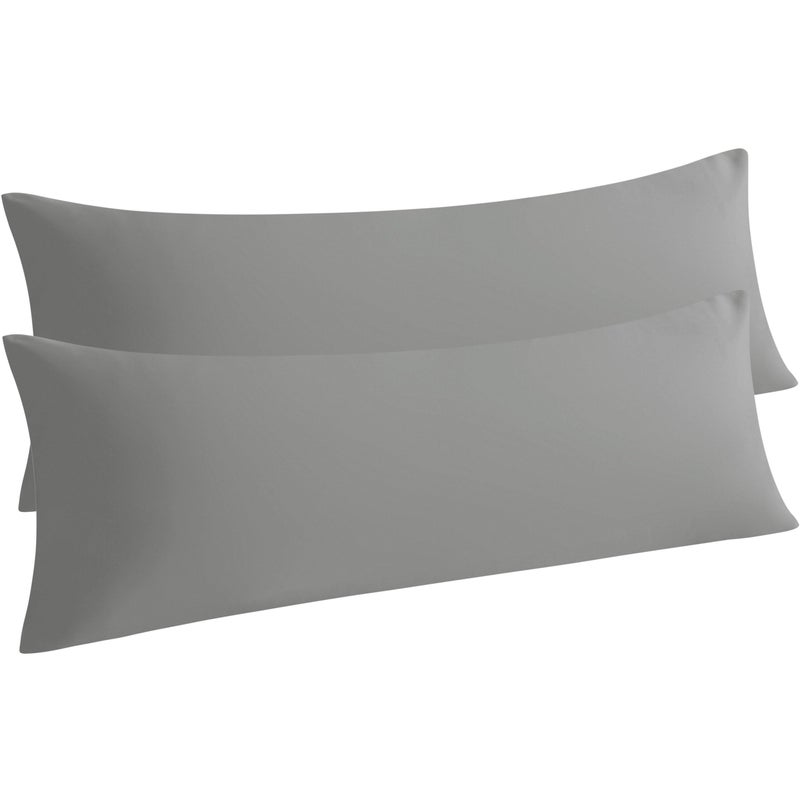NTBAY 2-Piece Body Pillowcase Set, 20x54 inches, Smoke Grey, Microfiber, Wrinkle-Free, Fade-Resistant, Envelope Closure - Image 1