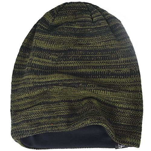 VECRY Men's Slouch Beanie Skull Cap Long Baggy Hip-Hop Winter Summer Hat (Twill-Green) - Image 2