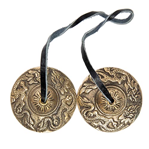 HIMALAYAN BAZAAR Tingsha Cymbals Bells - Easy To Play - Meditation Mindfulness Chime For Chakra Healing Sound Bath Dharma Gifts Handcrafted Tibetan By Himalayan Bazaar (Dragon Embossed) - Image 4