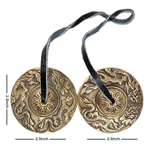 HIMALAYAN BAZAAR Tingsha Cymbals Bells - Easy To Play - Meditation Mindfulness Chime For Chakra Healing Sound Bath Dharma Gifts Handcrafted Tibetan By Himalayan Bazaar (Dragon Embossed) - Image 5