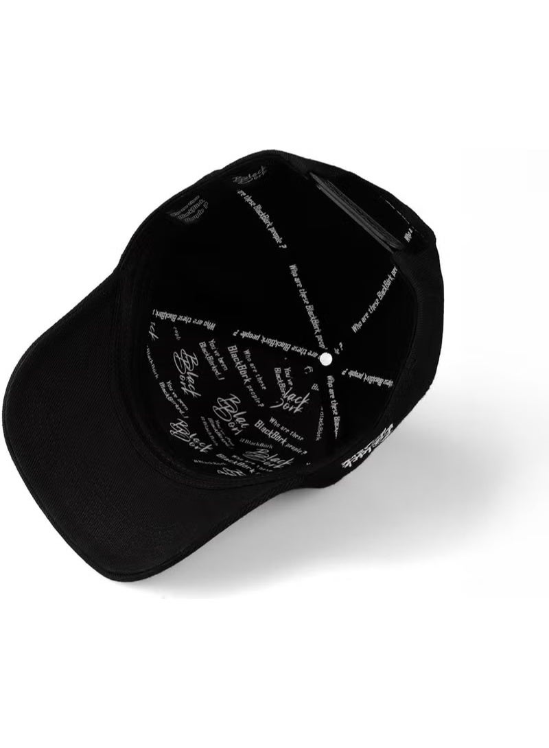 Black Börk Unisex Baseball Cap with Lion Logo - Black - Image 2
