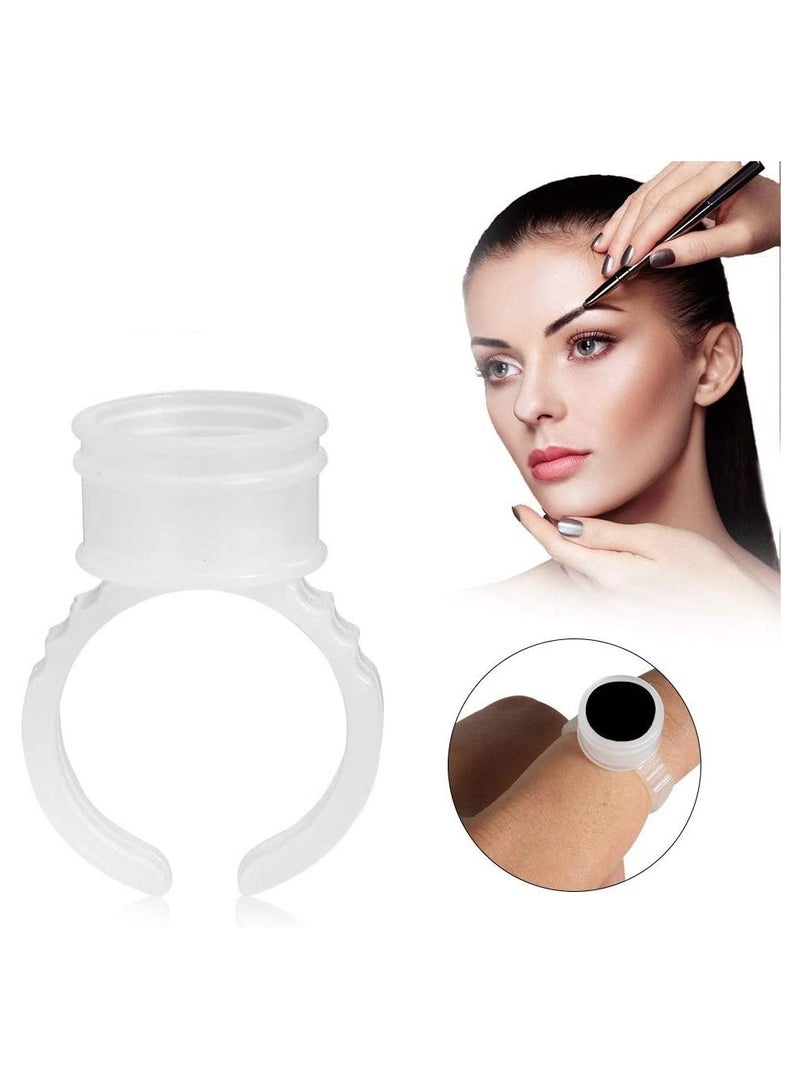 ORiTi 100-Piece Tattoo Ink Cup, Professional Disposable Eyebrow Nail Art Rings - Image 2