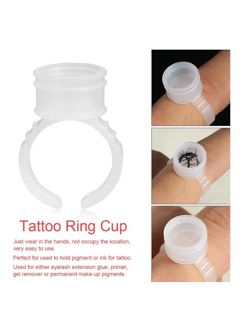 ORiTi 100-Piece Tattoo Ink Cup, Professional Disposable Eyebrow Nail Art Rings - Image 3