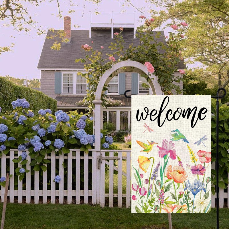 Agroon Spring Summer Garden Flag 12x18 Inch, Double Sided Colorful Flowers Birds Dragonflies Flag, Seasonal Yard Outdoor Decoration - Image 3