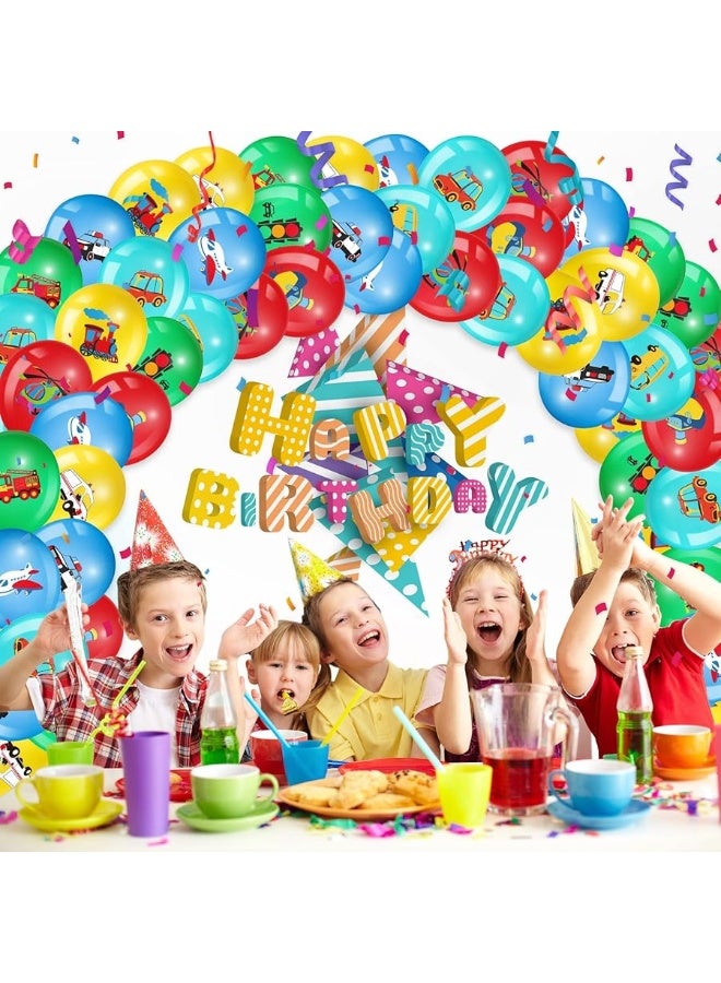 Threan 40 Pack Transportation Party Balloons Decorations Traffic Balloons Vehicle Latex Balloons Transport Party Supplies for Boys Kids Baby Shower Birthday Decoration - Image 4