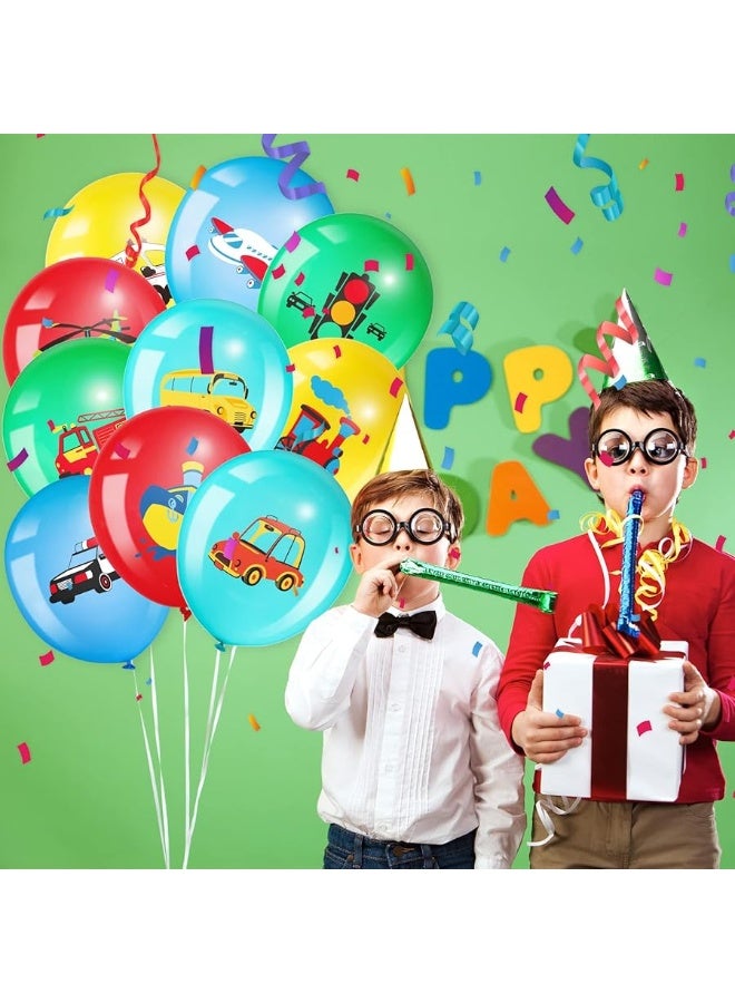Threan 40 Pack Transportation Party Balloons Decorations Traffic Balloons Vehicle Latex Balloons Transport Party Supplies for Boys Kids Baby Shower Birthday Decoration - Image 5