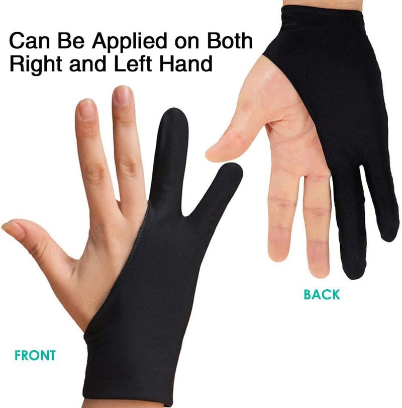 Gzingen 5 Pieces Artist Glove for Drawing Tablet, Two-Finger Tablet Drawing Gloves, Digital Artist Gloves for Graphics Pen Drawing Tablet Monitor Painting, Suitable for Right and Left Hand - Image 2