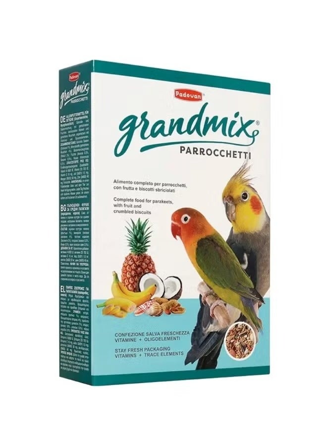 Padovan GrandMix Parrocchetti 850g – Complete Seed & Fruit Feed for Parakeets, Lovebirds and Quarrions
