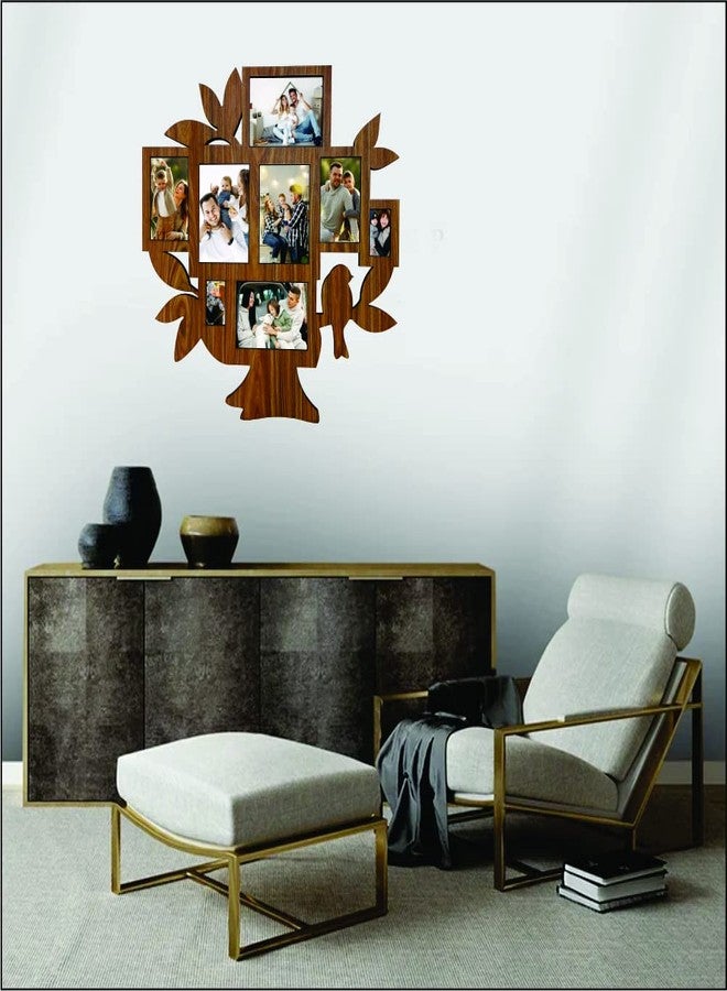 PICRAZEE MDF Wooden MDF Wall Collage Rectangular Photo Frame for Multiple Photos in a Single Frame Family Picture Frame Wall Décor for Living Room, Bedroom & Gifts (D7-FamilyTree), 58 x 58 cm - Image 2