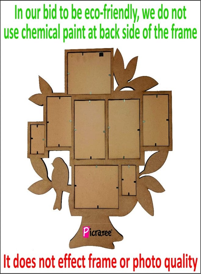 PICRAZEE MDF Wooden MDF Wall Collage Rectangular Photo Frame for Multiple Photos in a Single Frame Family Picture Frame Wall Décor for Living Room, Bedroom & Gifts (D7-FamilyTree), 58 x 58 cm - Image 5